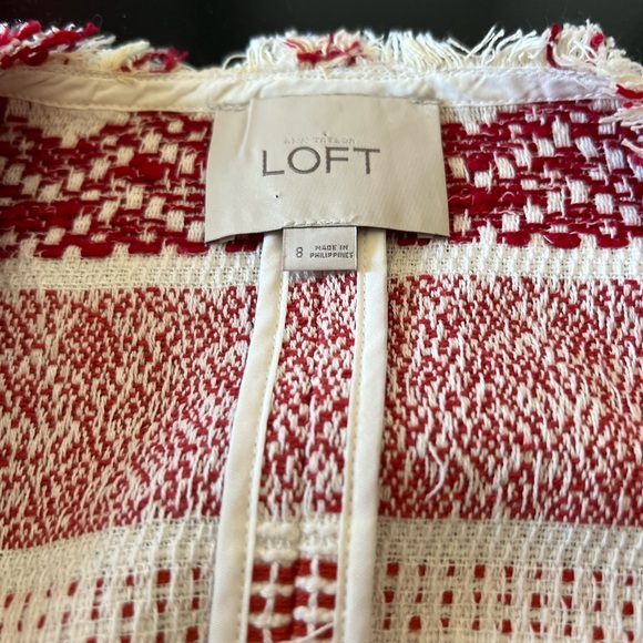 LOFT burgundy and white blazer - Picture 5 of 14